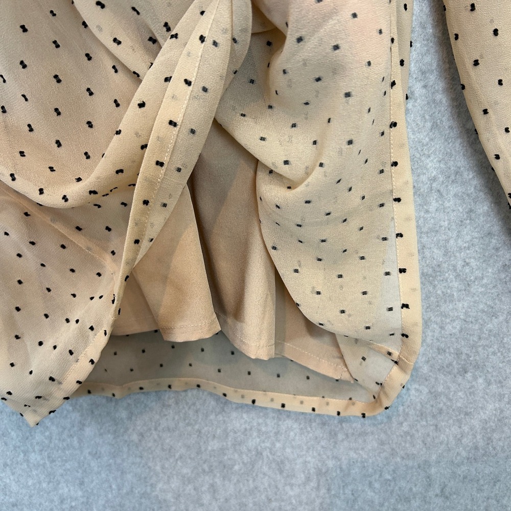 L'Academie Revolve XXS Amber Blouse Halter Neck Tan Polka Dot Off Shoulder NEW - Picture 7 of 15
